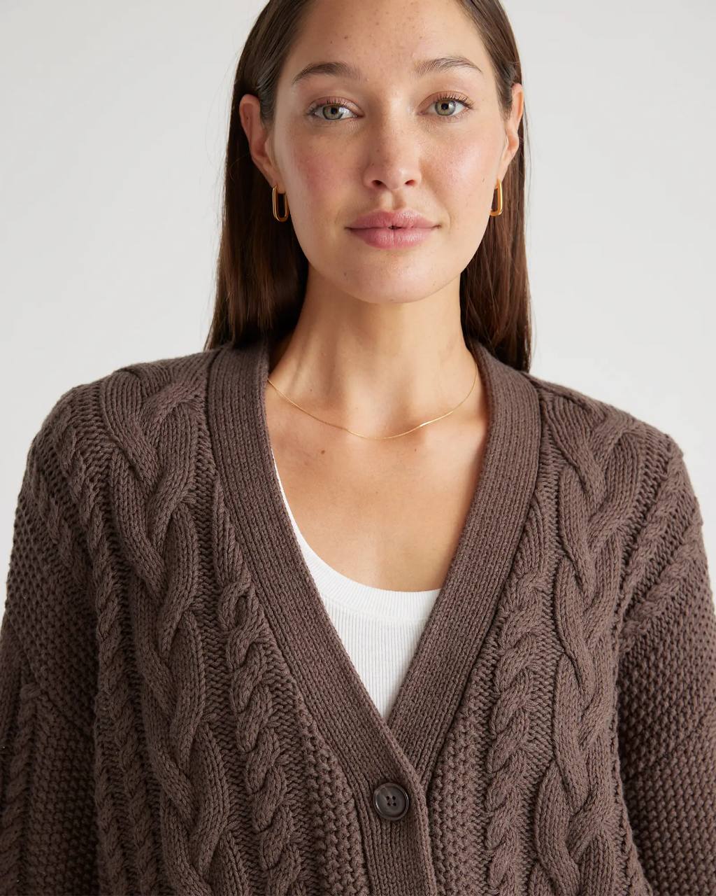 100% Organic Cotton Oversized Cable Cardigan